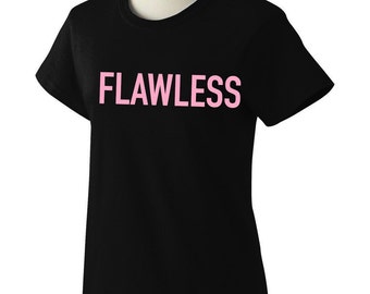 flawless beyonce shirt logo printed t-shirt for women black white tee