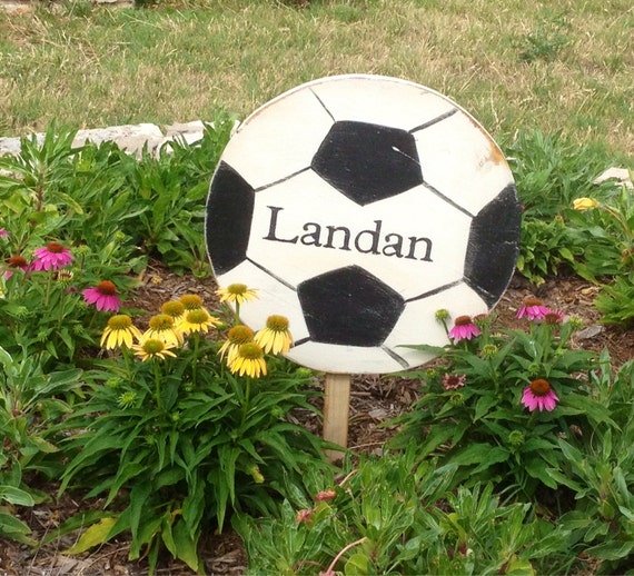 Items similar to Personalized soccer ball yard stake sign on Etsy