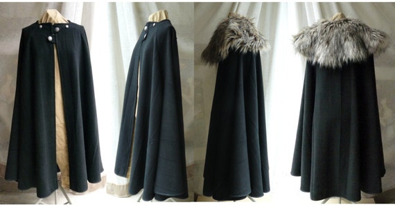 25 colors Medieval cloak made with wool and fur for man or