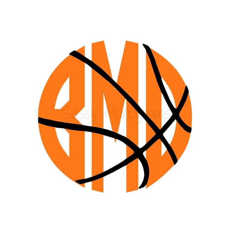 Basketball Stitch Personalized Monogramed by SassyMonogramAndMore