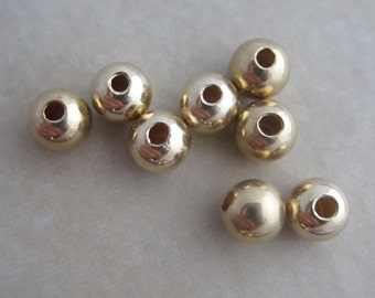 10 5mm round gold filled beads