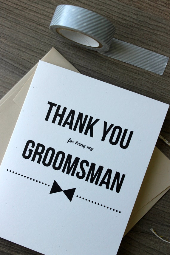 thank you groomsman card thank you for being my