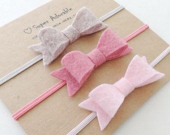 Newborn Baby Headband/ Baby Bow Headband for Baby Girl/ Baby Girl Headband/ Headband Set from SuperAdorable