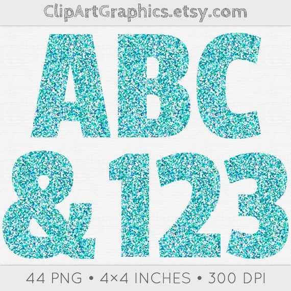 turquoise glitter alphabet clip art bright blue letter clipart aqua