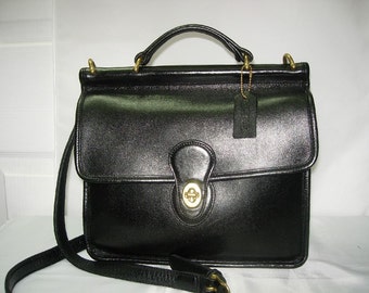 Vintage Classic Coach - Willis Bag - Black Leather Satchel Shoulder ...