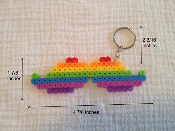 Rainbow Mustache Perler Bead Art 4198