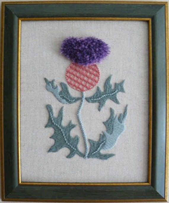 CW 413 Scottish Thistle Starter Crewel Embroidery Kit