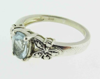 Sterling Silver ring with blue topaz stone