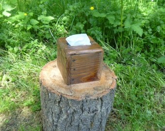 Rustic reclaimed pallet wood square tissue box cover, repurposed wood, pallet, recycled