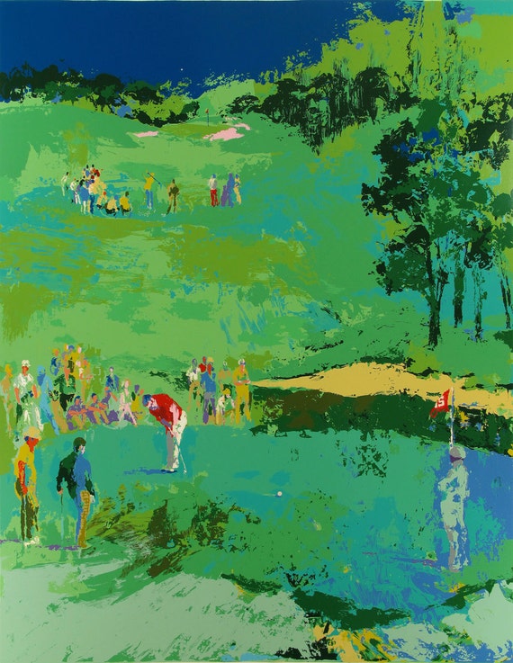 LeRoy Neiman The golf course oil painting by Antsartworkoffice