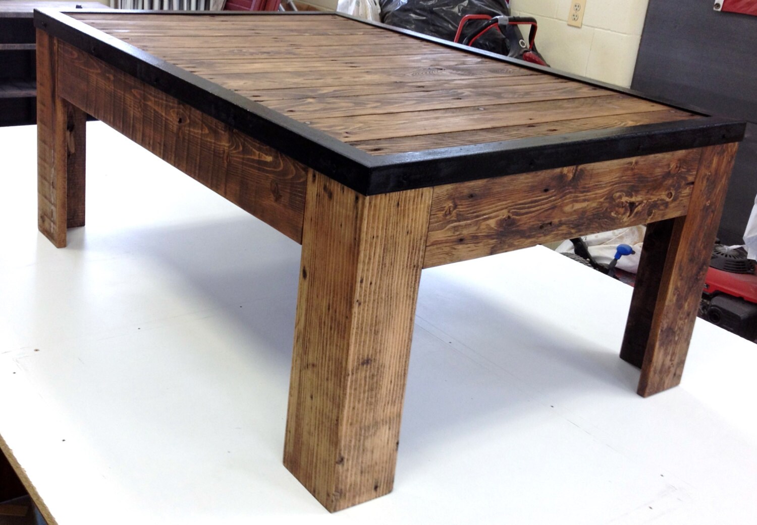 Rustic Reclaimed Wood and Metal Coffee Table by FarmGateDesigns