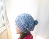 Crochet beanie hat - slouch beanie - warm women beanie hat for fall/spring or even winter "the warm of the little stars"