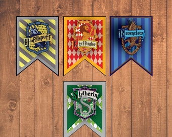 Harry Potter House Banners 14x11" Instant Downloadable Printable Decorations