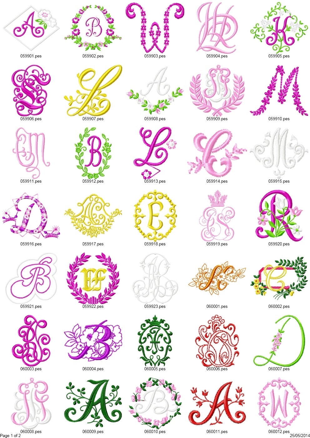 Monograms designs machine embroidery pack 43 design