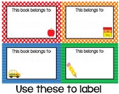 Items similar to Printable Classroom Back to School Labels | Bus, Apple ...