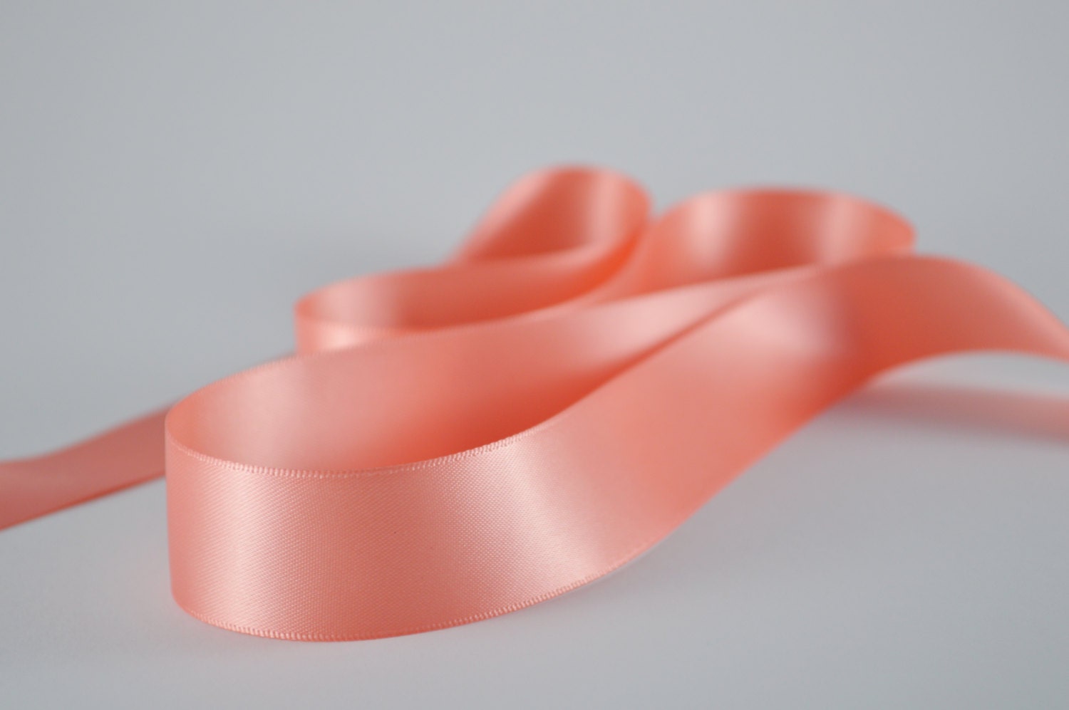 Light Coral Ribbon Double Faced Satin Ribbon by LittleMintCompany