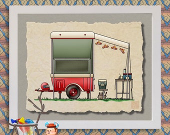 Motorcycle Camper Happy Art Cute Whimsical Travel Trailer And Prints Add Fun To Motorcycle Camper Happy Art Cute Whimsical Travel Trailer And Prints Add Fun To