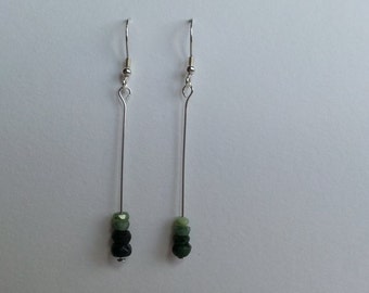 Sterling Silver and Emerald Earrings