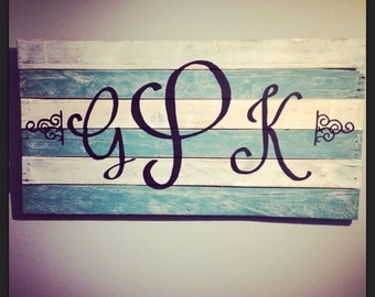 Personalized monogrammed pallet art