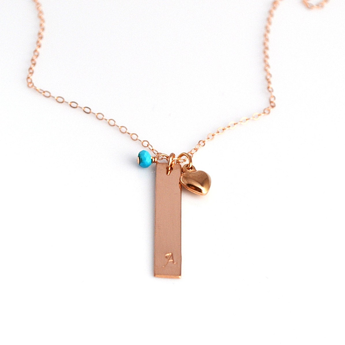 Rose Gold Bar Necklace Personalized Gold Bar Necklace with