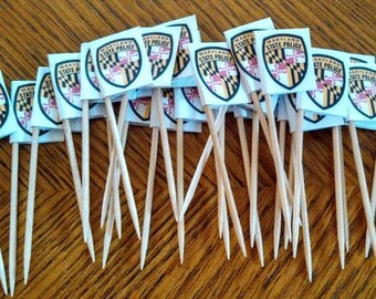 Items similar to 10 Toothpick flags - Birthday Stationary Invitations ...