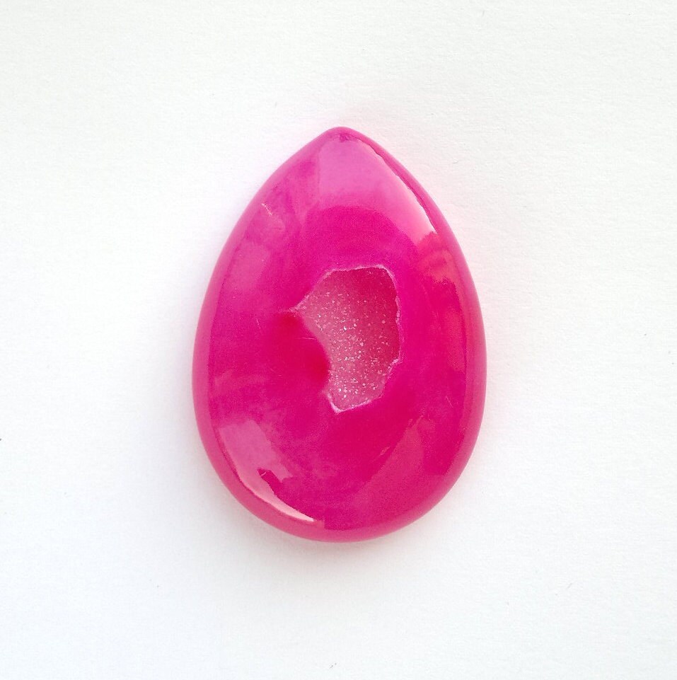 Pink Druzy Agate Cabochon 47mm Drusy Stone Loose by HelsinkiROCKS