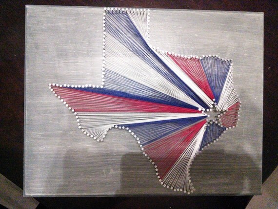 Items similar to Texas State Nail and String Art Wall ...