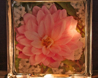 Pink Dahlia Glass Box