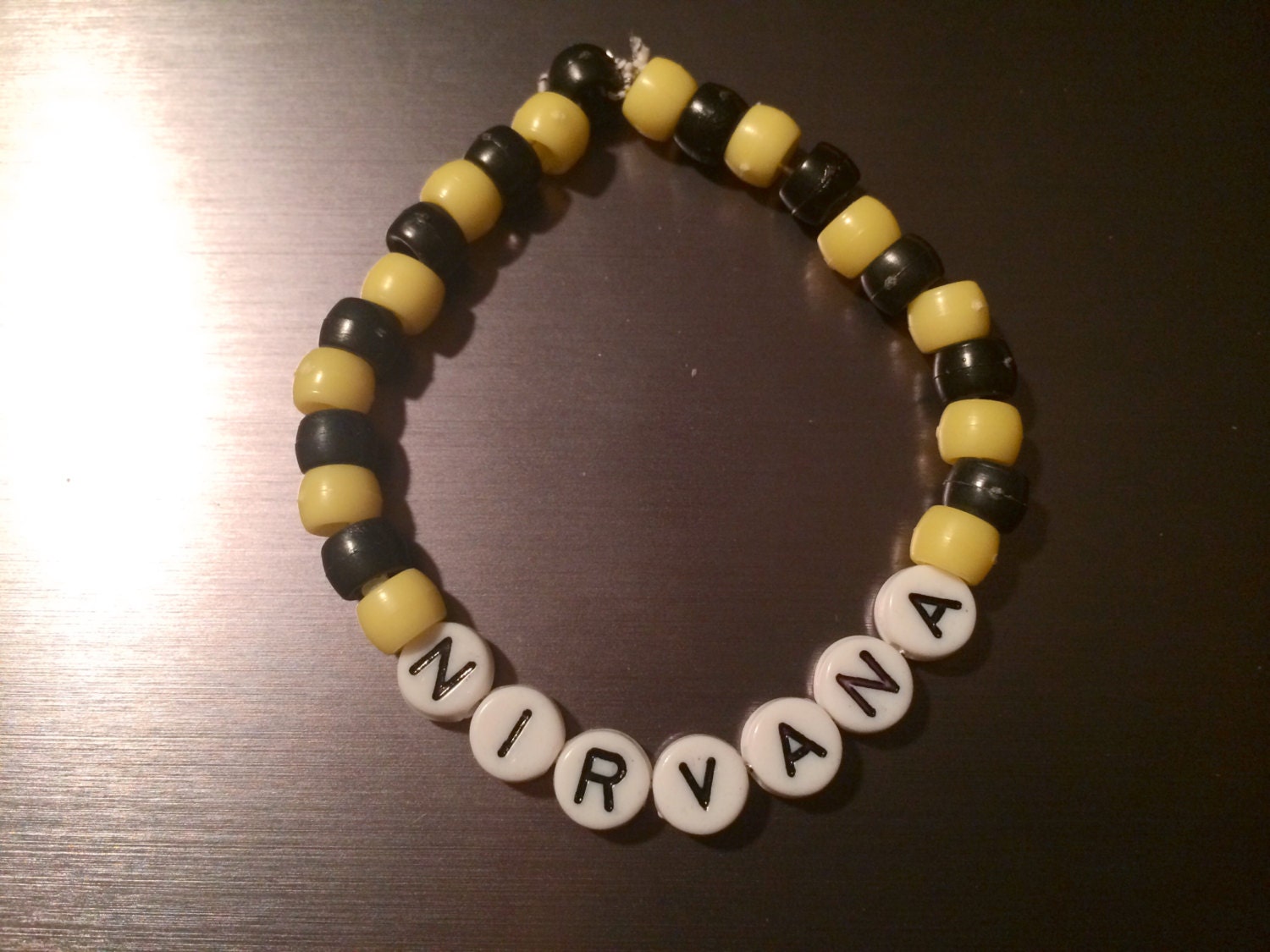 Nirvana beaded bracelet by BottleCapTime on Etsy