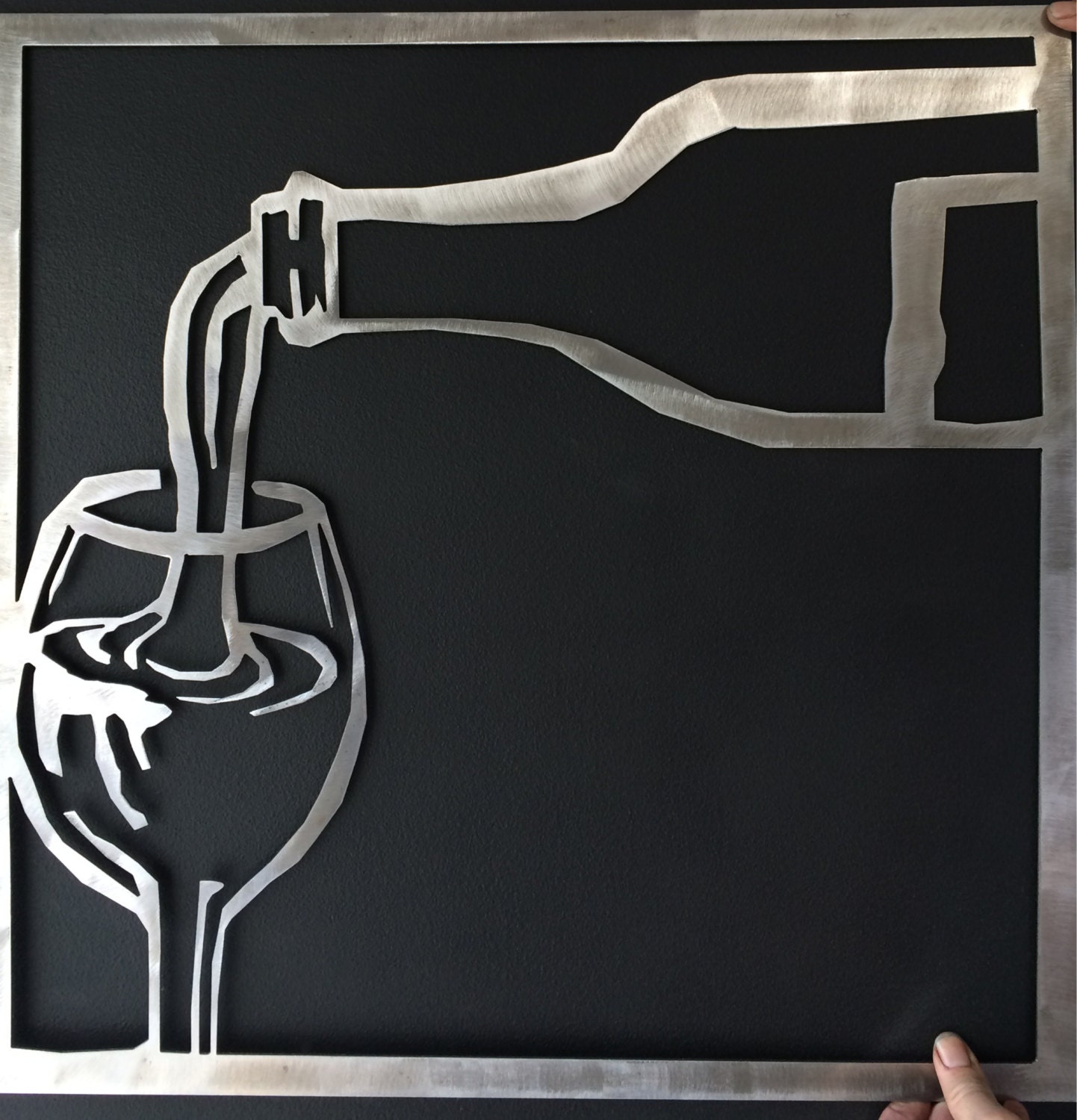 Wine glass wall art by MetalArtDesignz on Etsy