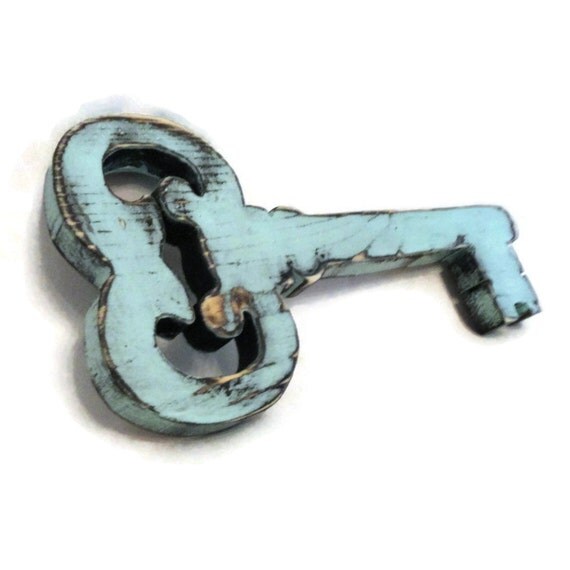 WOODEN KEY DECOR Rustic Wood Sign Wall Decor Americana Chic