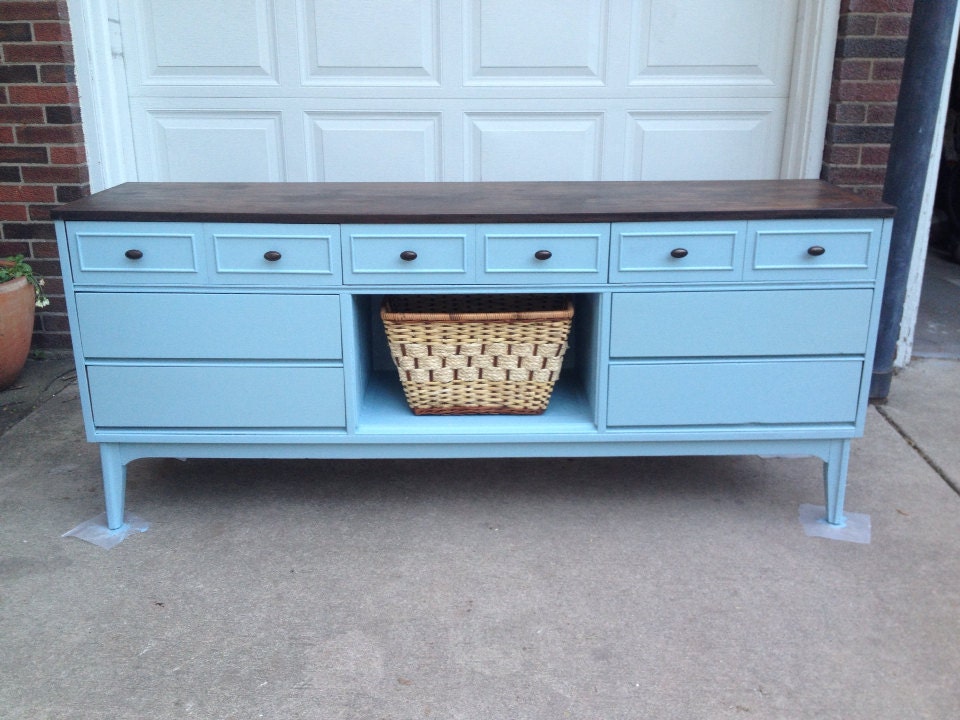 SOLD. Dresser turned buffet 6′ long Haute Juice