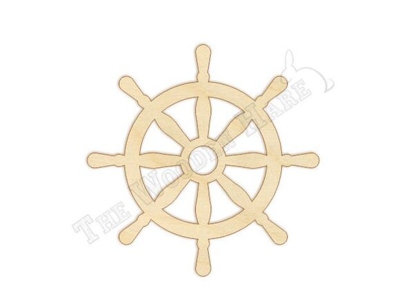 Ship Captains Wheel Wood Cut Out - 170188 - Unfinished wood, Various