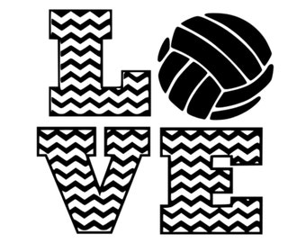 Chevron Volleyball Love .svg dxf cutting file vinyl or paper | Etsy