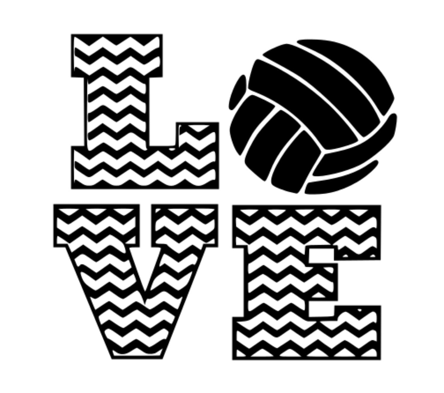 Download Chevron Volleyball Love .svg dxf cutting file vinyl or paper | Etsy
