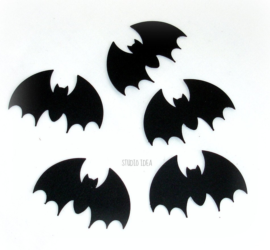 Set of 30 Black Bat Cut outs Die cuts Embellishments by StudioIdea