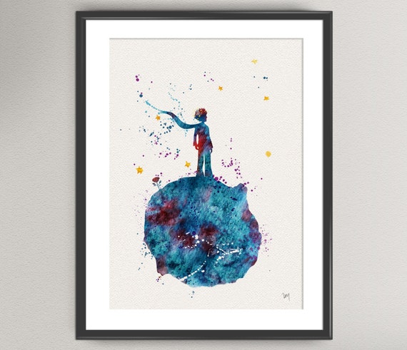 The LITTLE PRINCE Nº2 Watercolor Art Print Le by oinkartprints