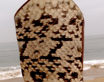 Genuine Leather & Snakeskin Cuff