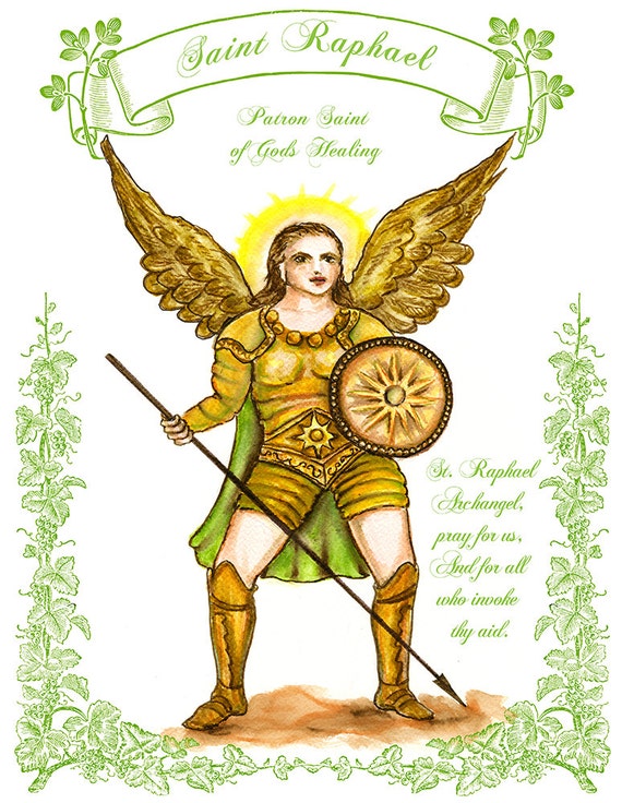 Items similar to St Raphael The Archangel Patron Saint of Gods Healing