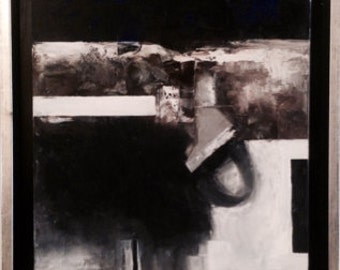 In the cumbre.2007 oil on canvas. Lyric abstraction. Geometry in the lines. Black White