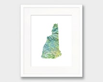 hampshire state watercolor instant silhouette poster print popular items