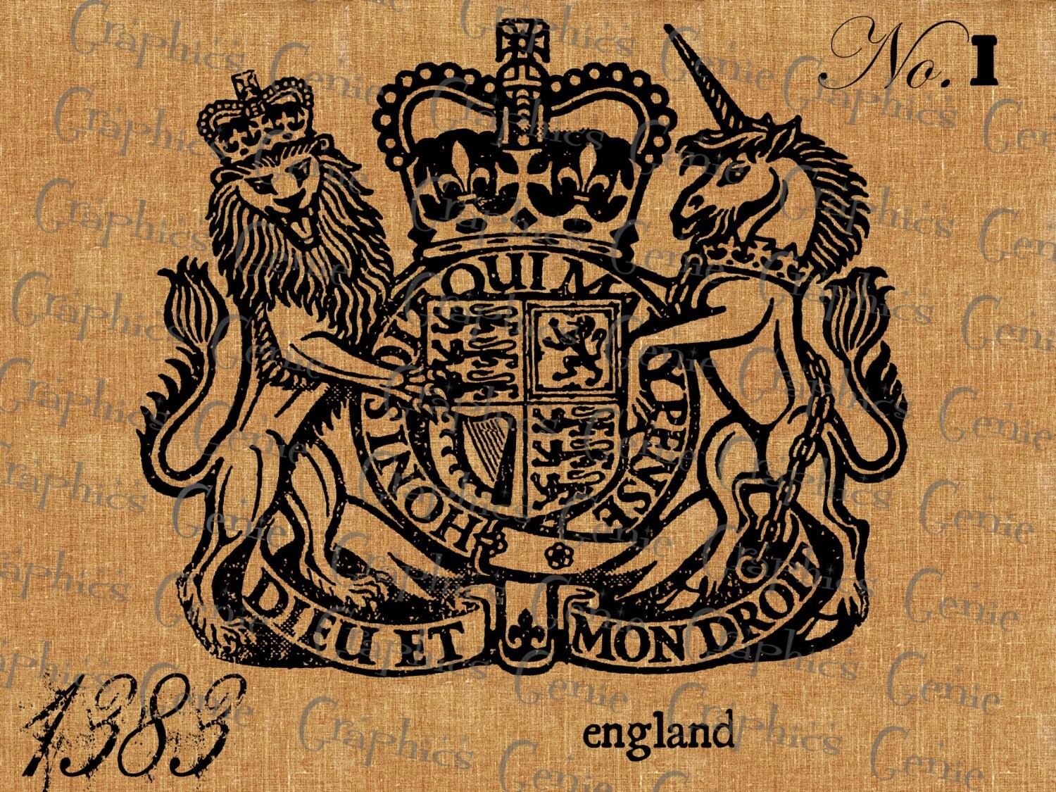 5 Old English Coat Of Arms Vintage Heraldry by GraphicsGenie