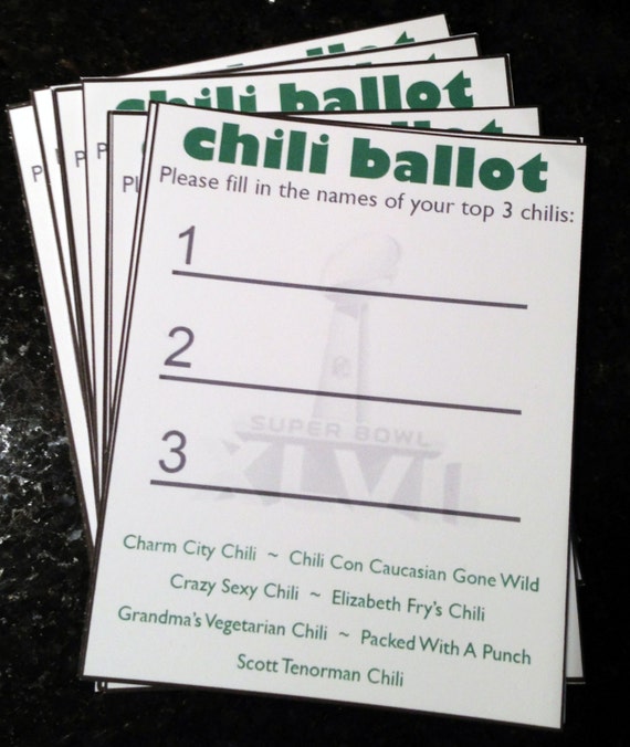 chili cook off party ballot chili cook off printable