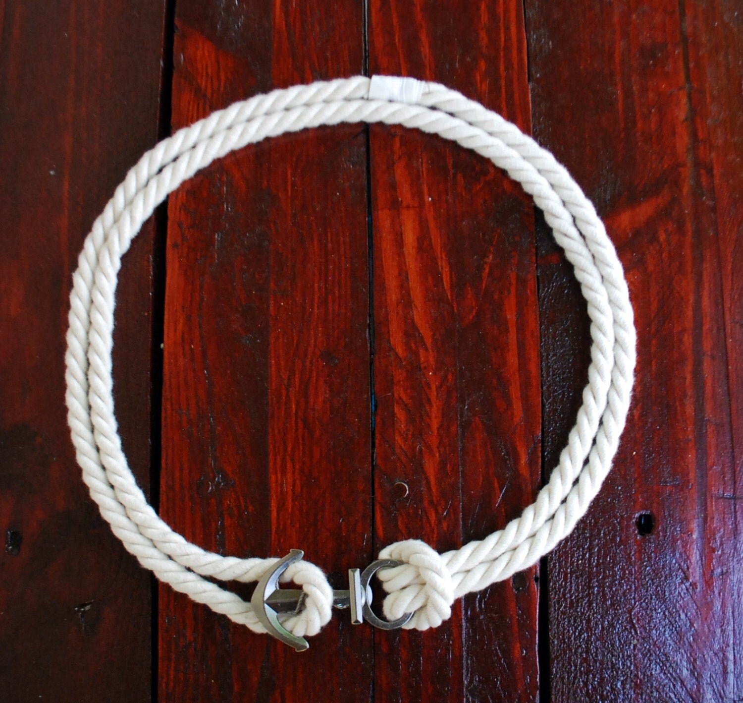 Nautical Rope Belt with Anchor Buckle