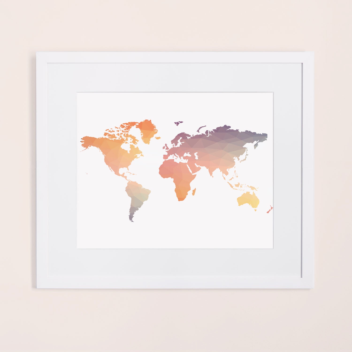 Colorful world map print pastel world map poster printable