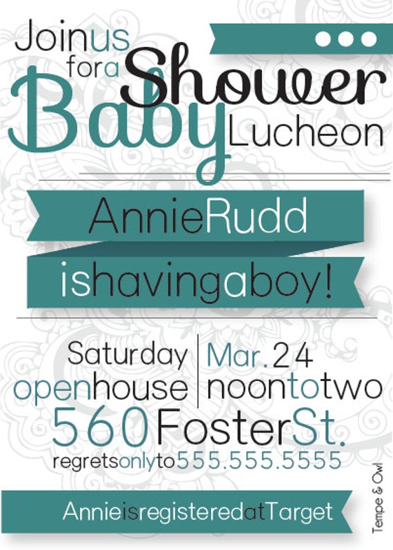 Items similar to Unique, Customizable Baby Shower Invitation on Etsy