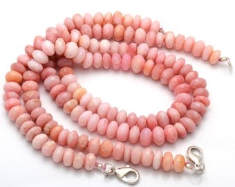 Natural Gemstone Peruvian Pink Opal Faceted 8MM Rondelle Beads 16 Inch Full Strand Very Rare Gem