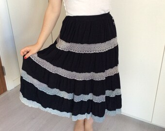 70s Vintage Gypsy Maxi Skirt