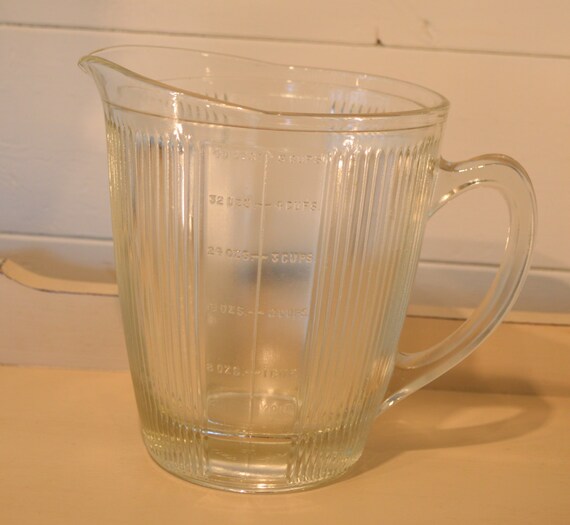 large 1950s glass measuring jug 1 litre by tillyandarthur on Etsy