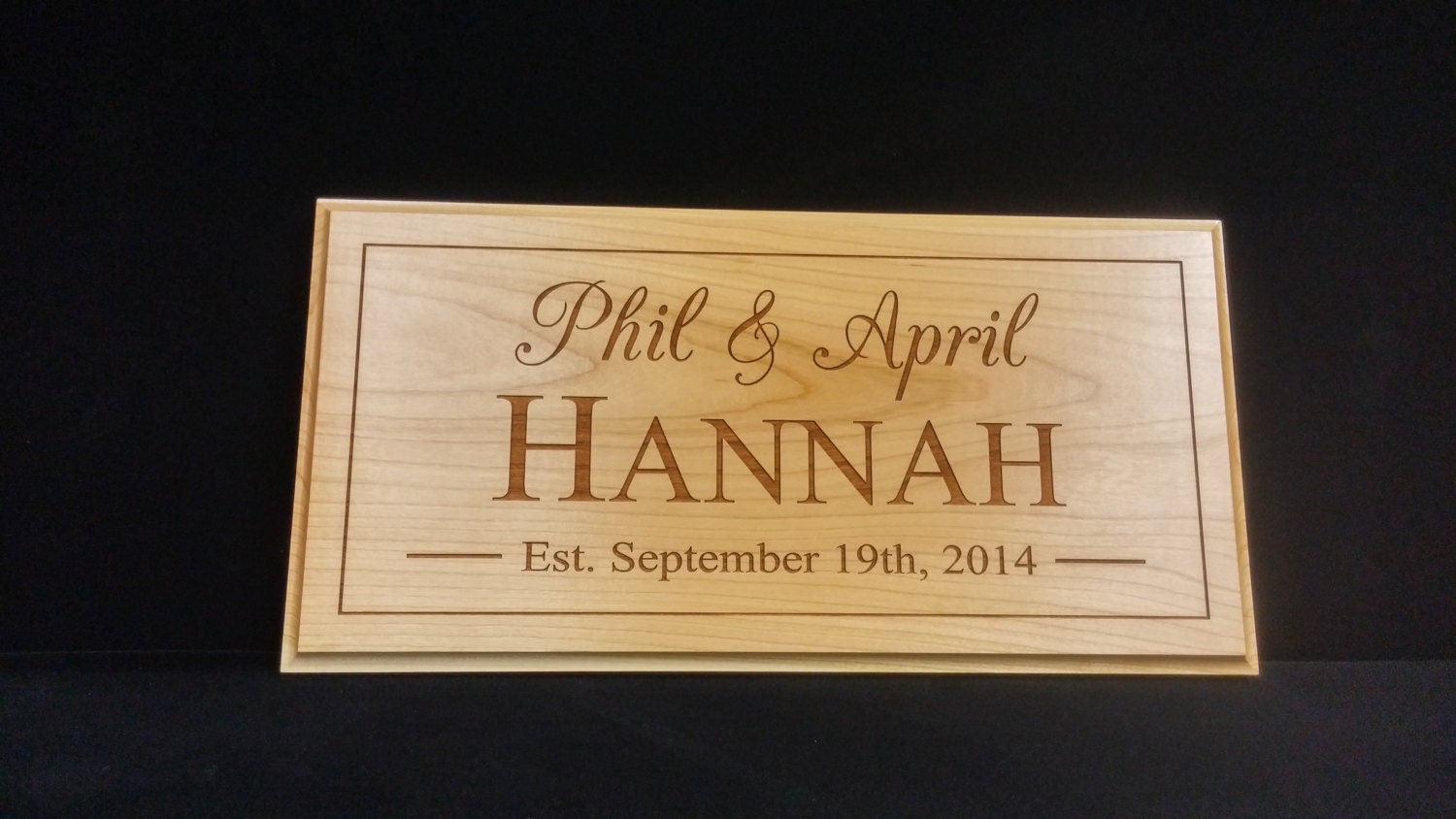 Lasered Established Sign/Family Sign Wedding Gift